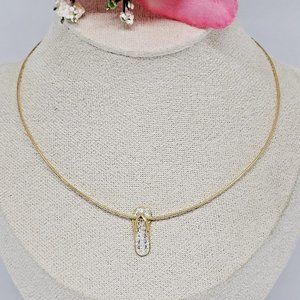 925 Sterling Vermeil Slipper Pendant CHILDREN GIRLS Chain Choker Necklace 12"